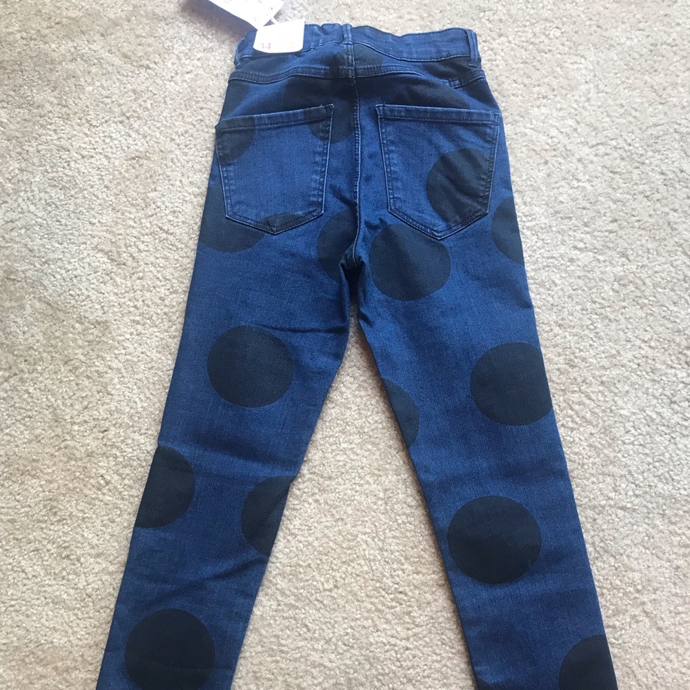NEW High Waist Zara Polka Dot Distressed Jeans